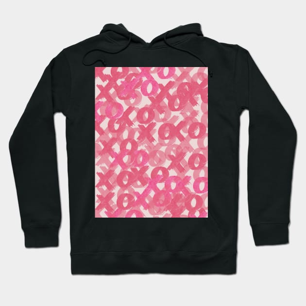 Preppy Pink Maximalist Y2k XO Design Hoodie by VanillaArt